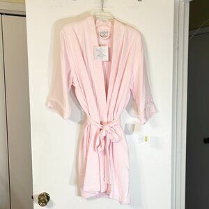 Spa Essentials by Sleep Sense Pink Waffle Knit Wrap Robe Size Small NWT